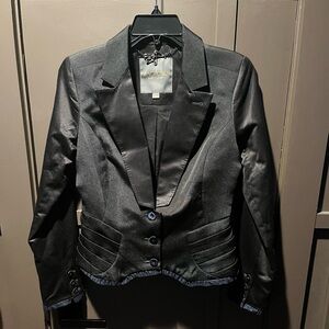 Zac Posen for Target Black Blazer w/ Blue Trim Excellent Condition Size Medium